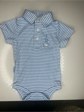 THE CITADEL bulldogs Garb infant 0/3M Striped Blue/White Polo moisture wicking